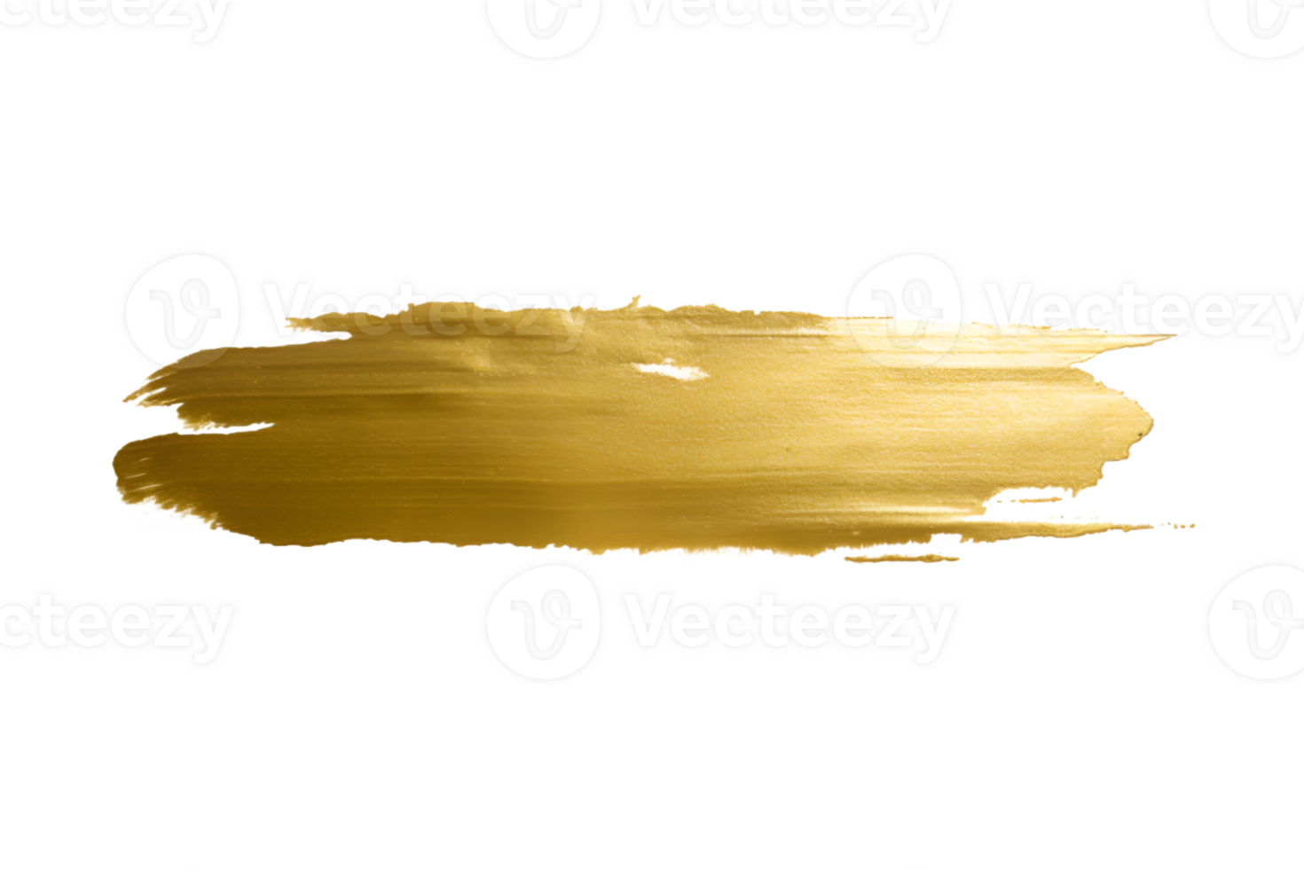 Gold paint brush strokes with glitter texture. Gold stains liquid isolated on a transparent background png