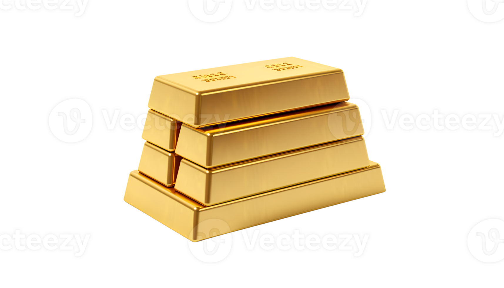 Gold bar stack isolated on a transparent background png