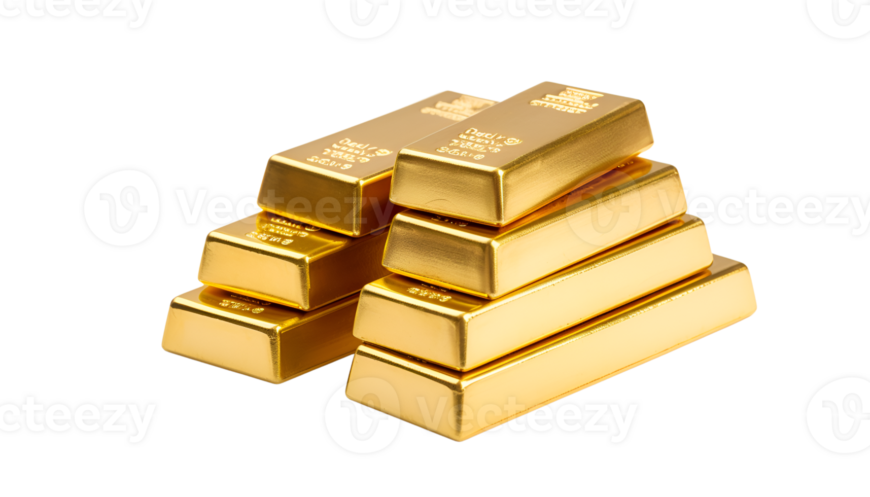 Gold bar stack isolated on a transparent background png