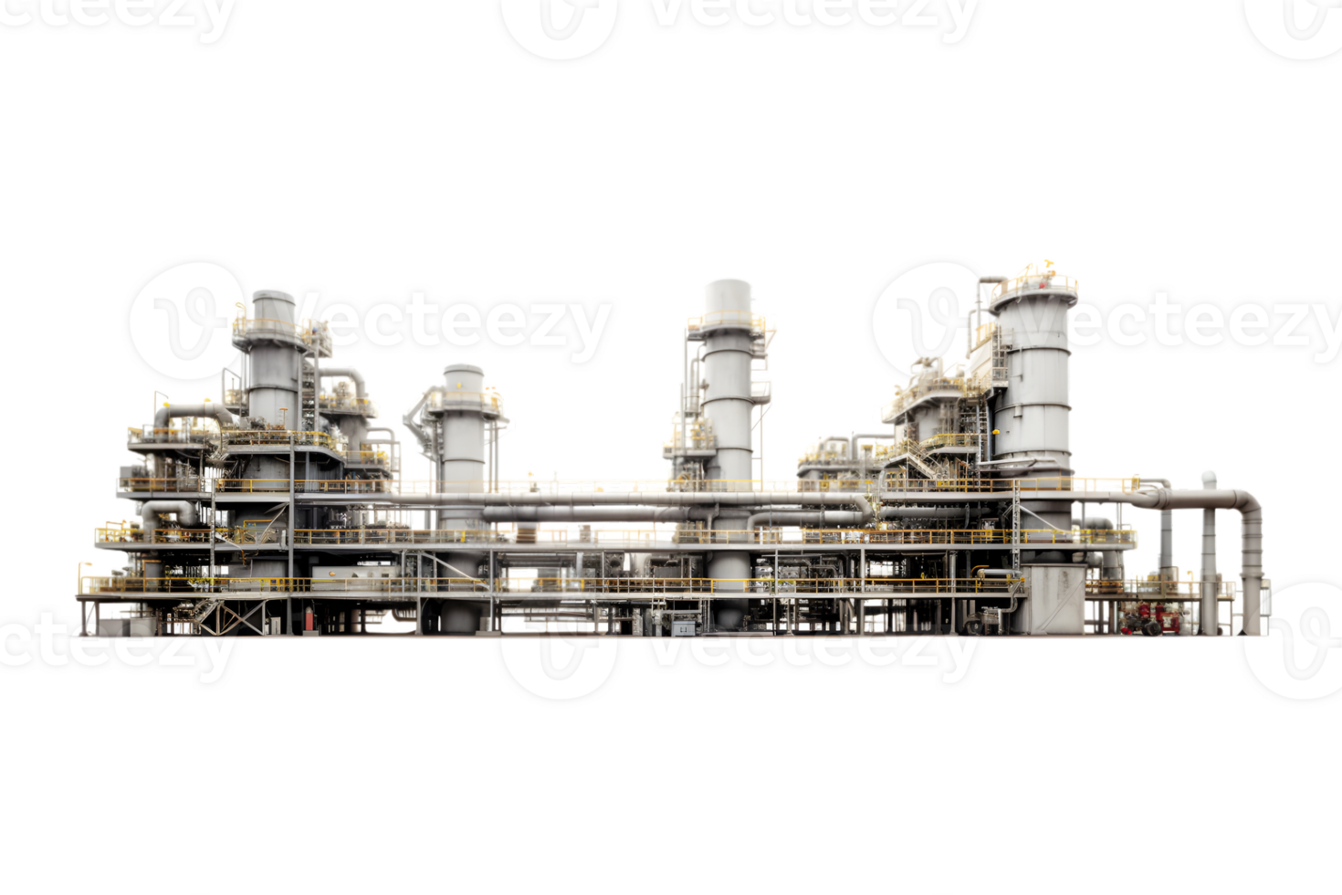 industrial planta aislado en un transparente fondo, petróleo y gas industria, refinería fábrica, petroquímica planta zona png