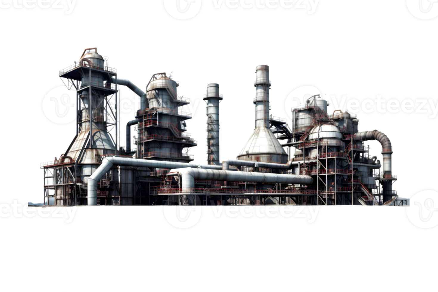 industrial plant isolated on a transparent background, Oil and gas industry,refinery factory,petrochemical plant area png