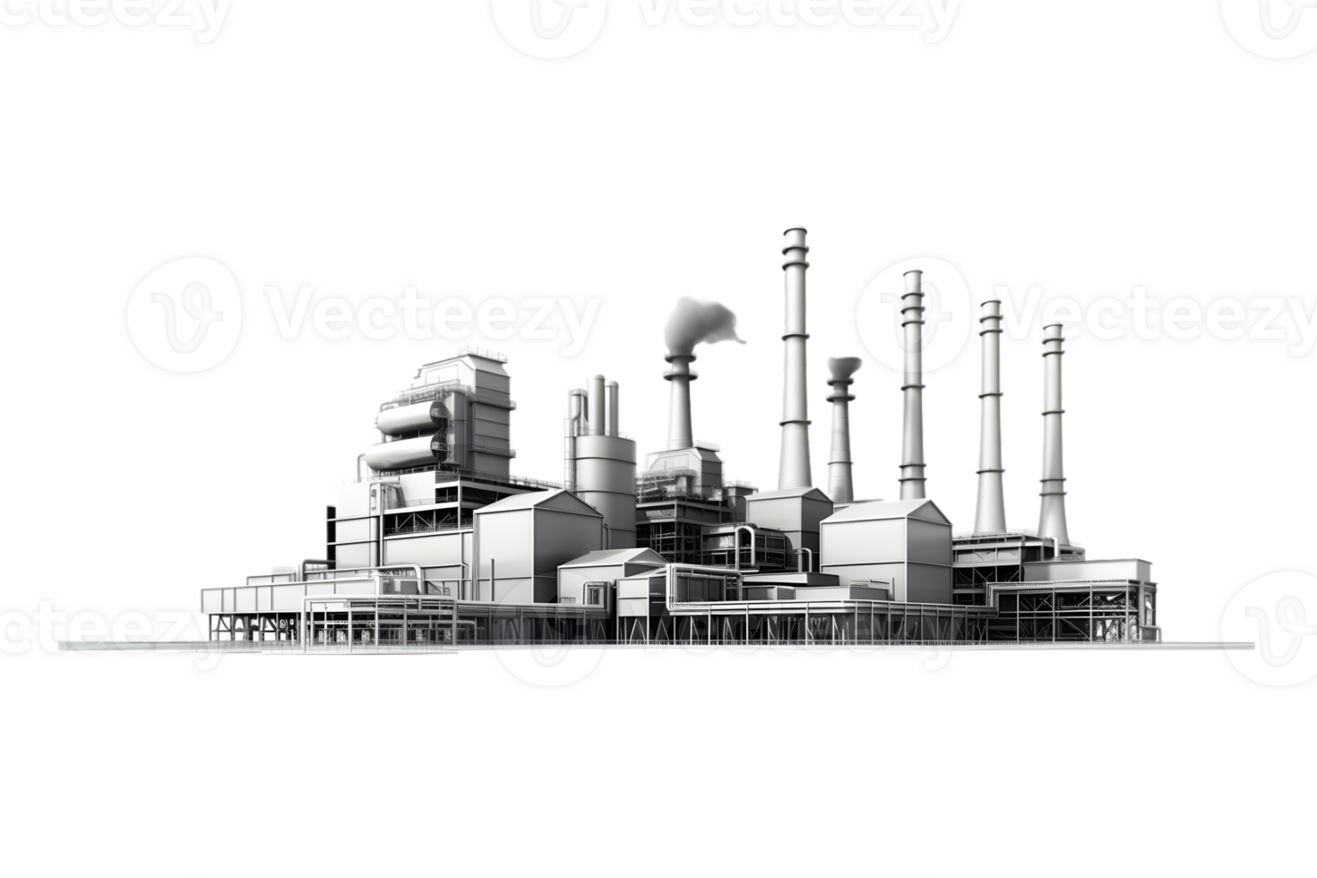 industriell Pflanze isoliert auf ein transparent Hintergrund, Öl und Gas Industrie, Raffinerie Fabrik, Petrochemie Pflanze Bereich png