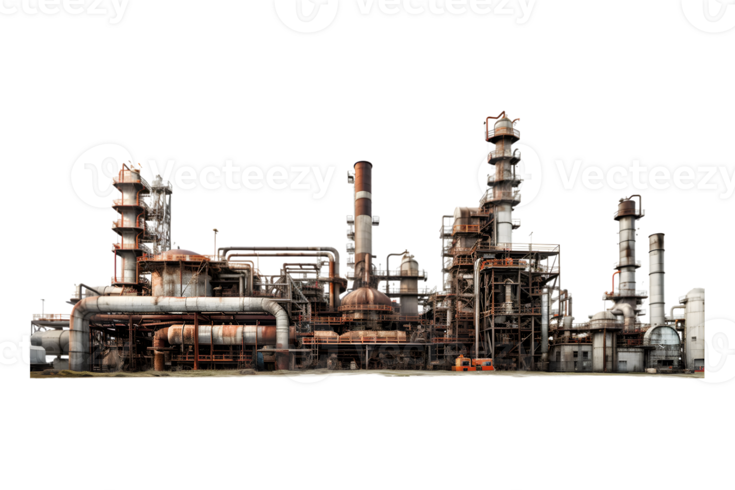 industrieel fabriek geïsoleerd Aan een transparant achtergrond, olie en gas- industrie, raffinaderij fabriek, petrochemie fabriek Oppervlakte png