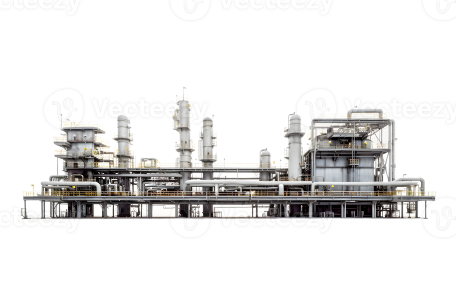 industrial plant isolated on a transparent background, Oil and gas industry,refinery factory,petrochemical plant area png