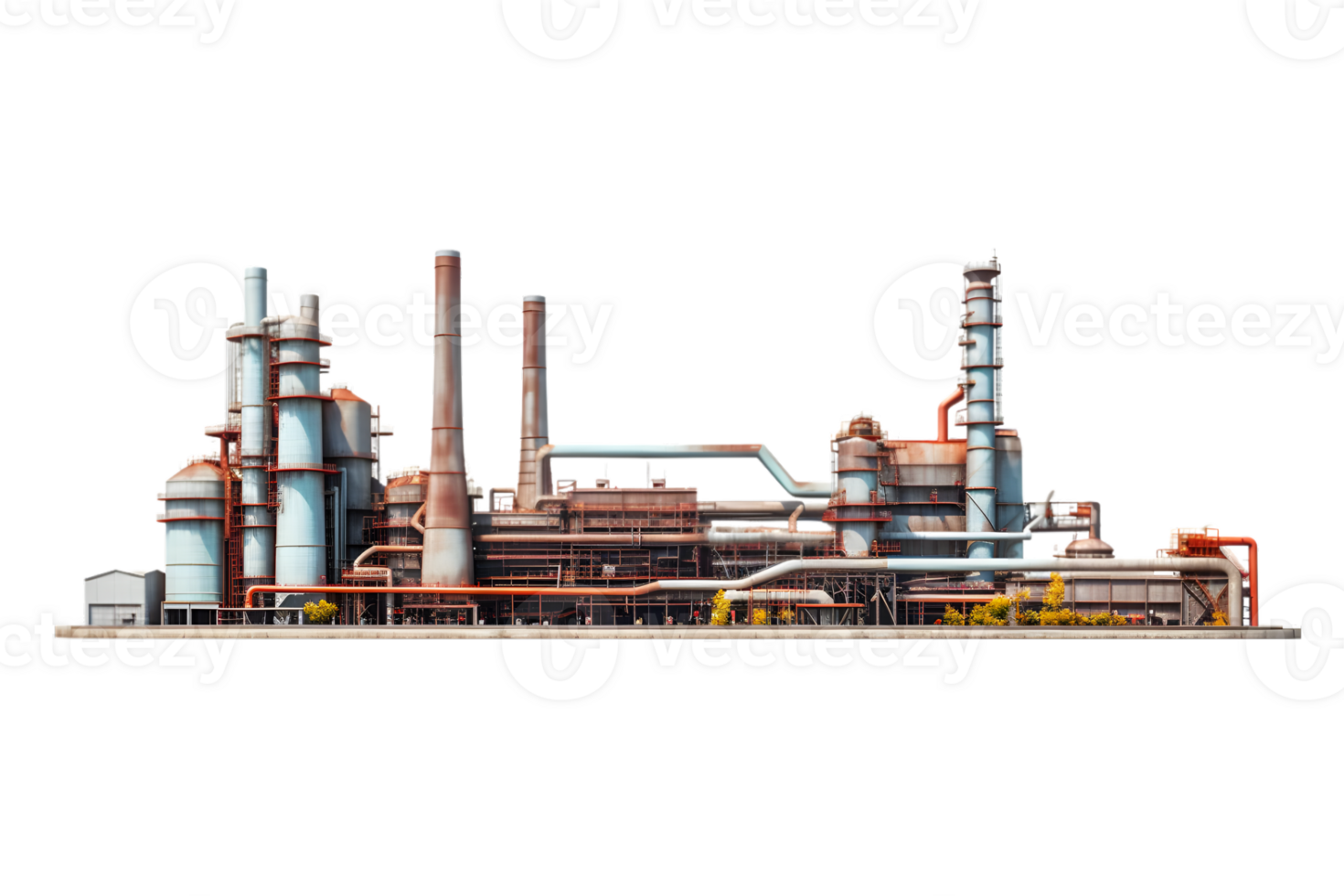 industrial planta aislado en un transparente fondo, petróleo y gas industria, refinería fábrica, petroquímica planta zona png