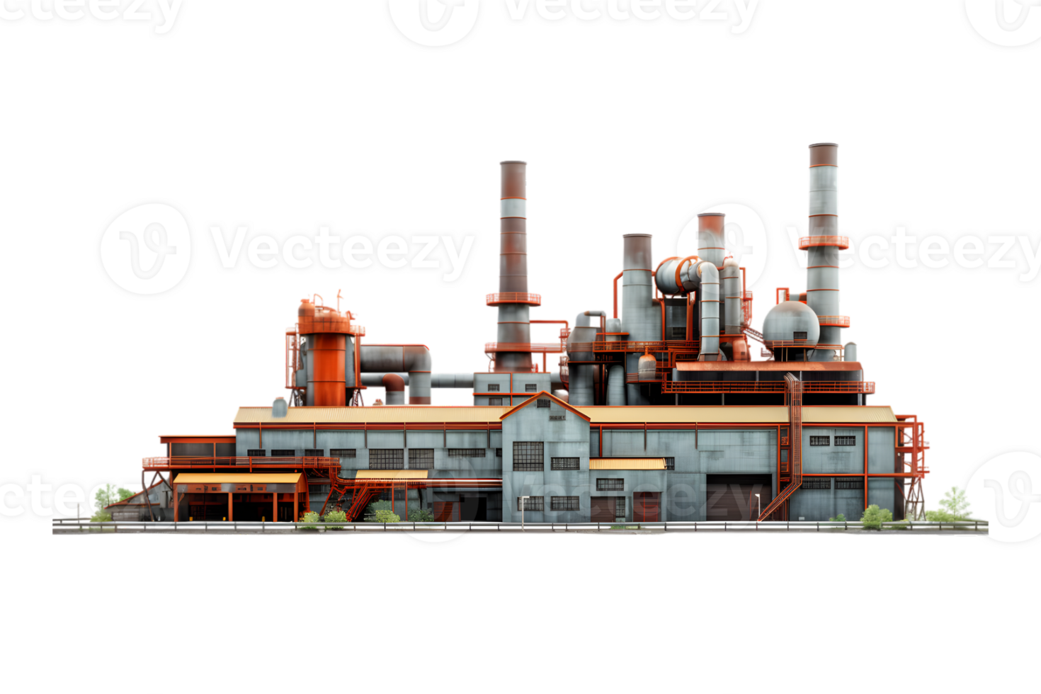 industrial plant isolated on a transparent background, Oil and gas industry,refinery factory,petrochemical plant area png