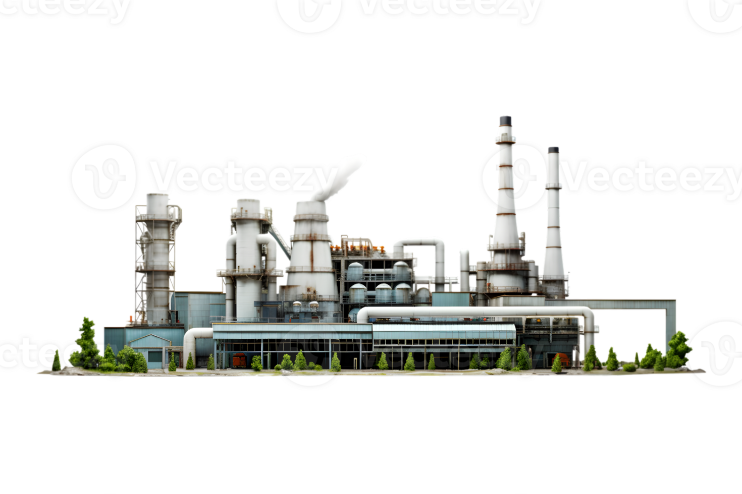 industrial plant isolated on a transparent background, Oil and gas industry,refinery factory,petrochemical plant area png