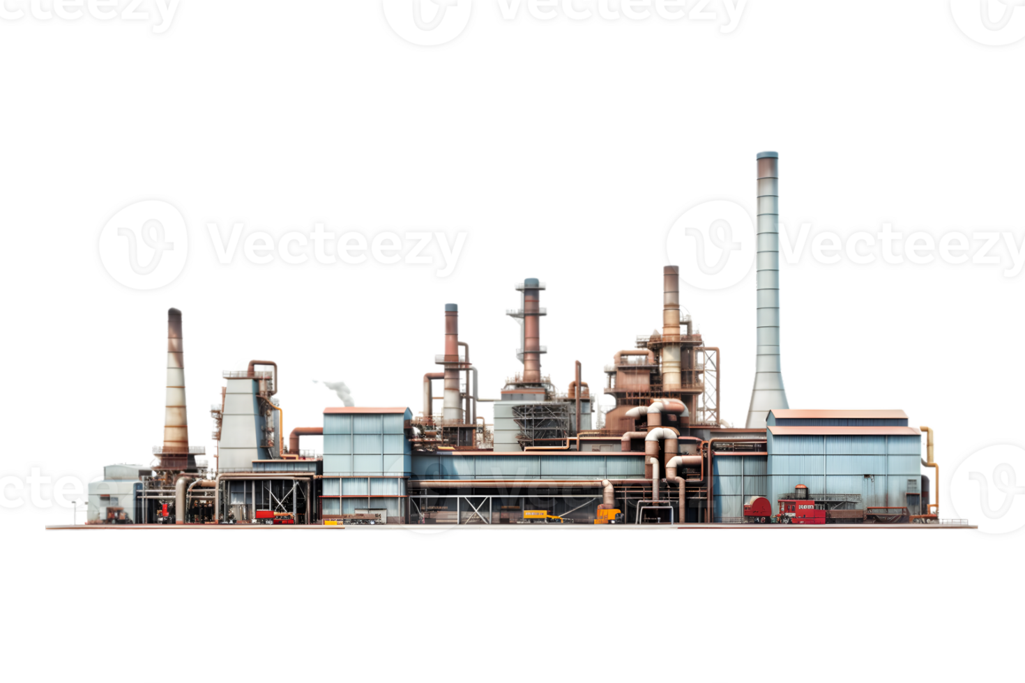 industriell växt isolerat på en transparent bakgrund, olja och gas industri, raffinaderi fabrik, petrokemi växt område png