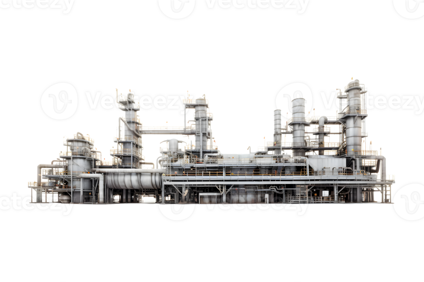 industrial plant isolated on a transparent background, Oil and gas industry,refinery factory,petrochemical plant area png