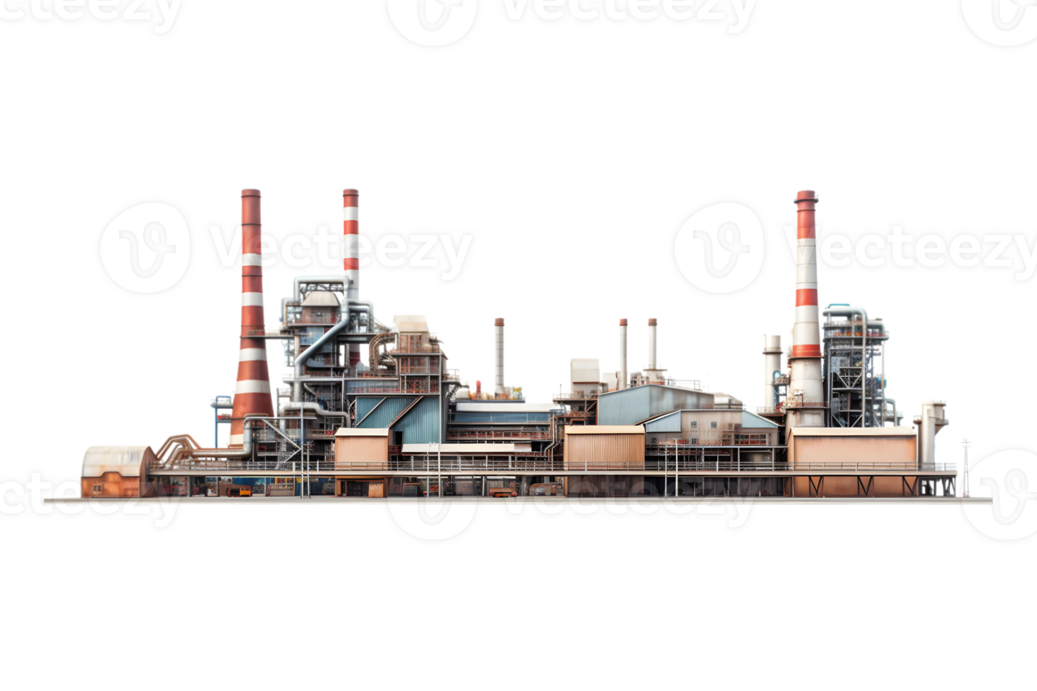 industrial plant isolated on a transparent background, Oil and gas industry,refinery factory,petrochemical plant area png