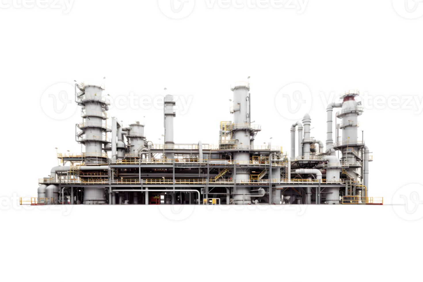 industrial plant isolated on a transparent background, Oil and gas industry,refinery factory,petrochemical plant area png