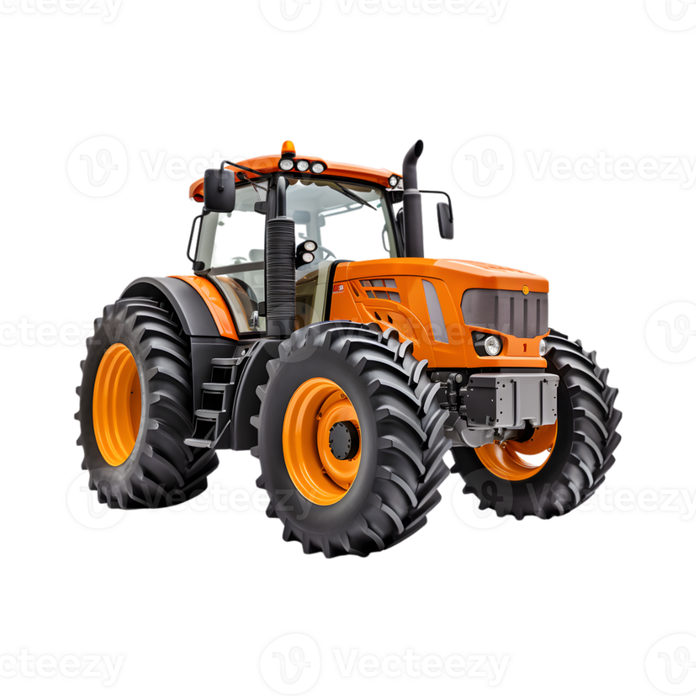 Tractor farm isolated on a transparent background, Agricultural tractor png