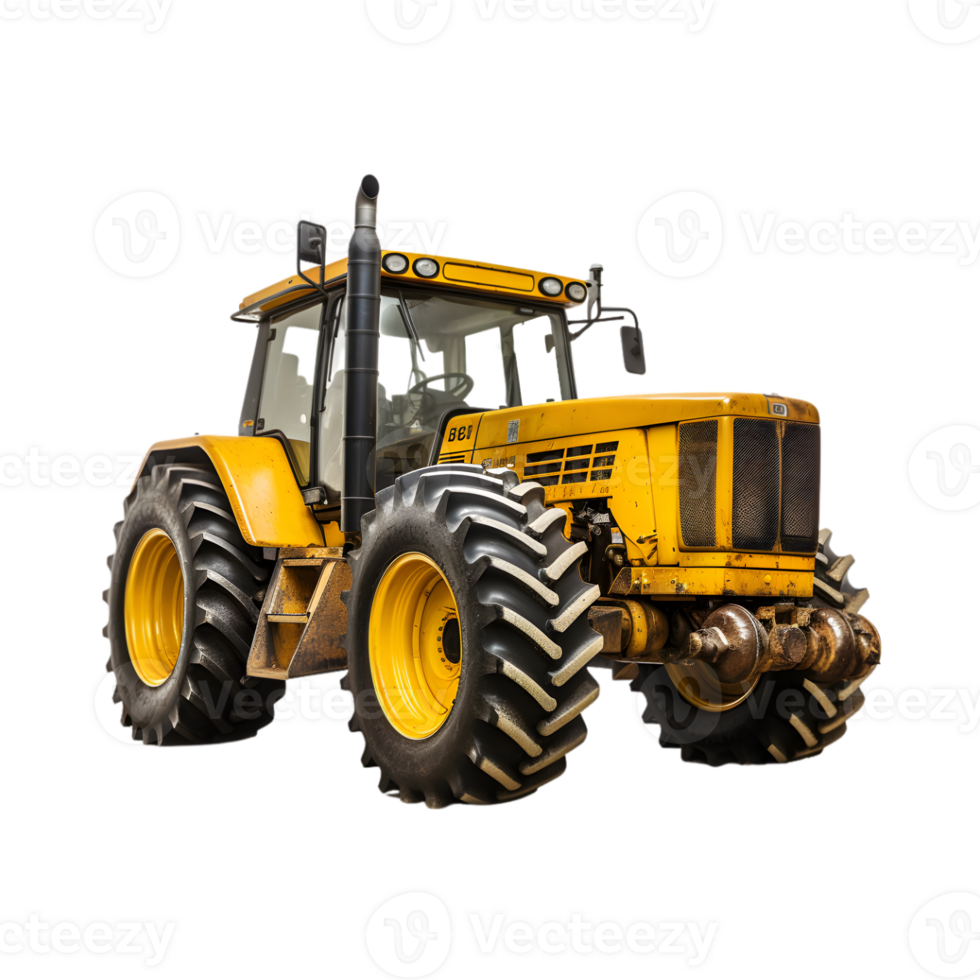 Tractor farm isolated on a transparent background, Agricultural tractor png