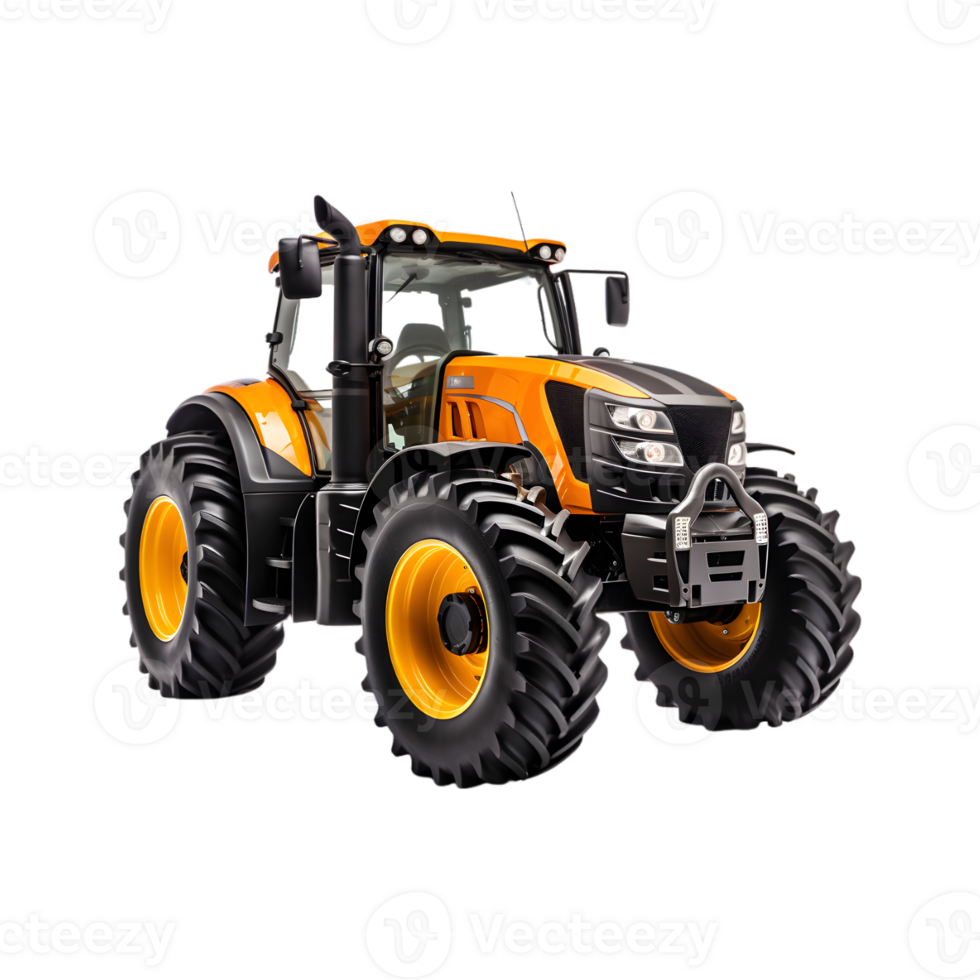 Tractor farm isolated on a transparent background, Agricultural tractor png