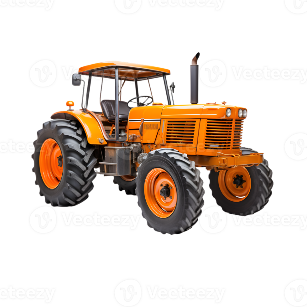 Tractor farm isolated on a transparent background, Agricultural tractor png