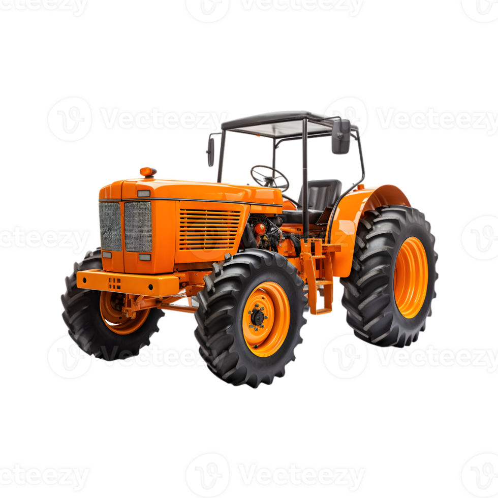 Tractor farm isolated on a transparent background, Agricultural tractor png