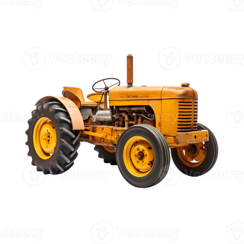 Tractor farm isolated on a transparent background, Agricultural tractor png