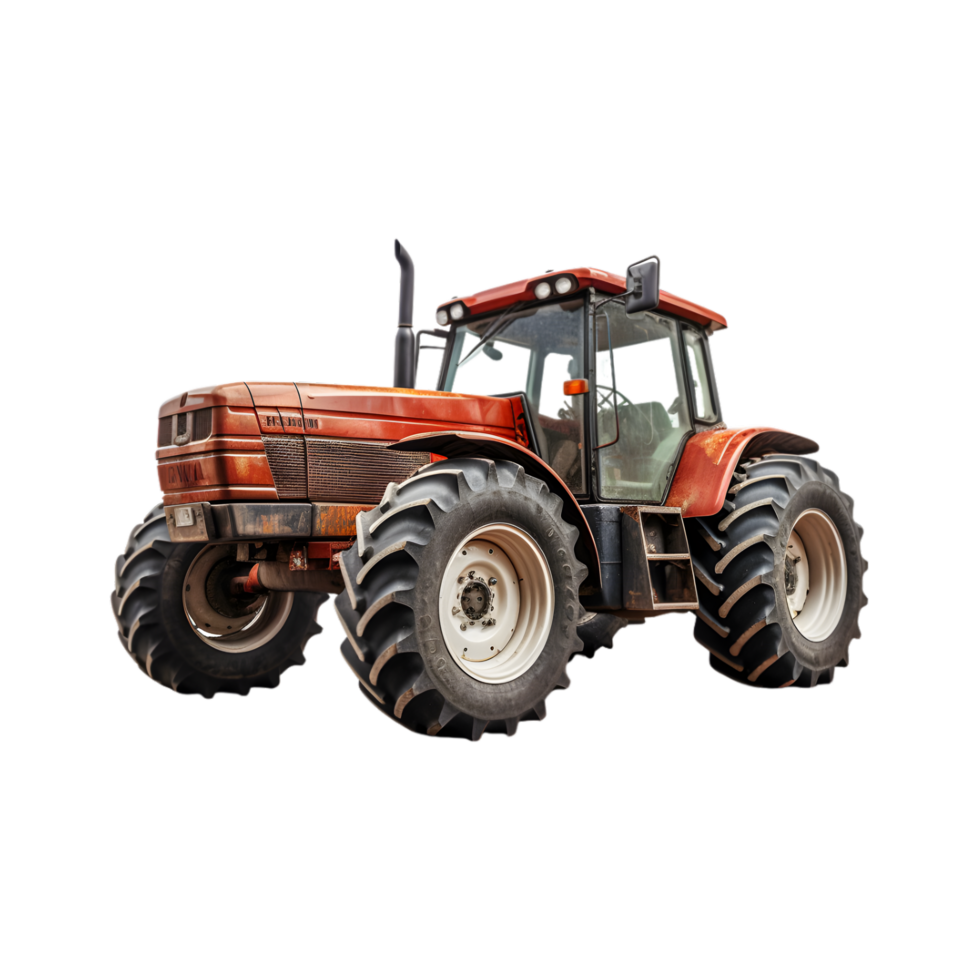 Tractor farm isolated on a transparent background, Agricultural tractor png