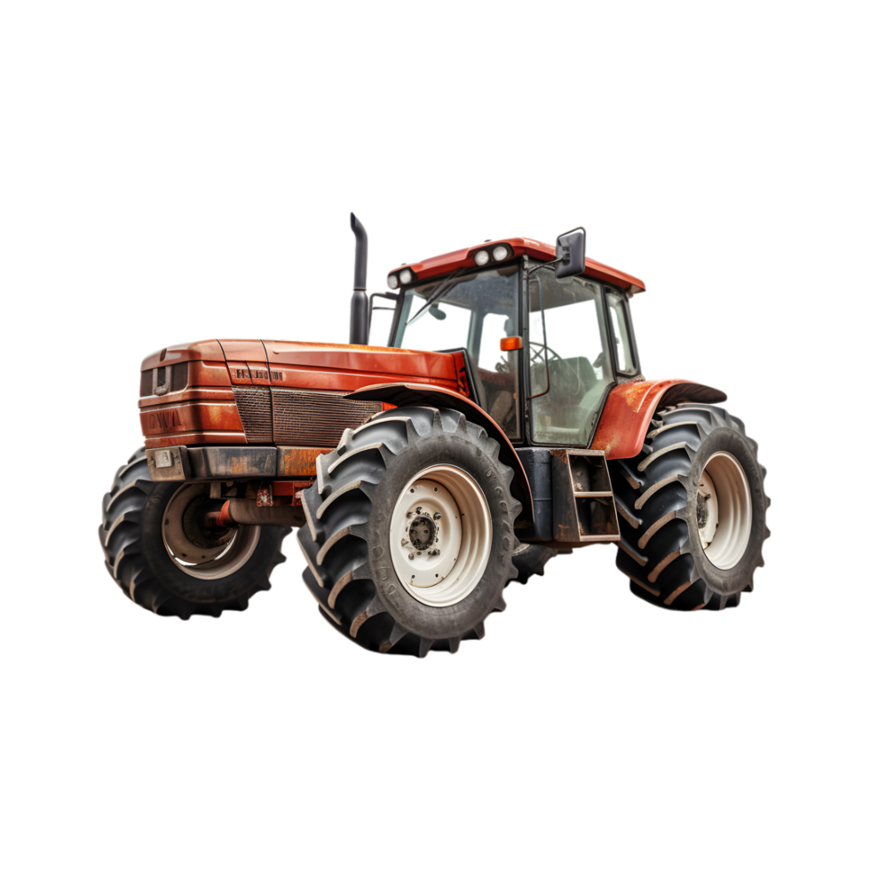 Tractor farm isolated on a transparent background, Agricultural tractor png