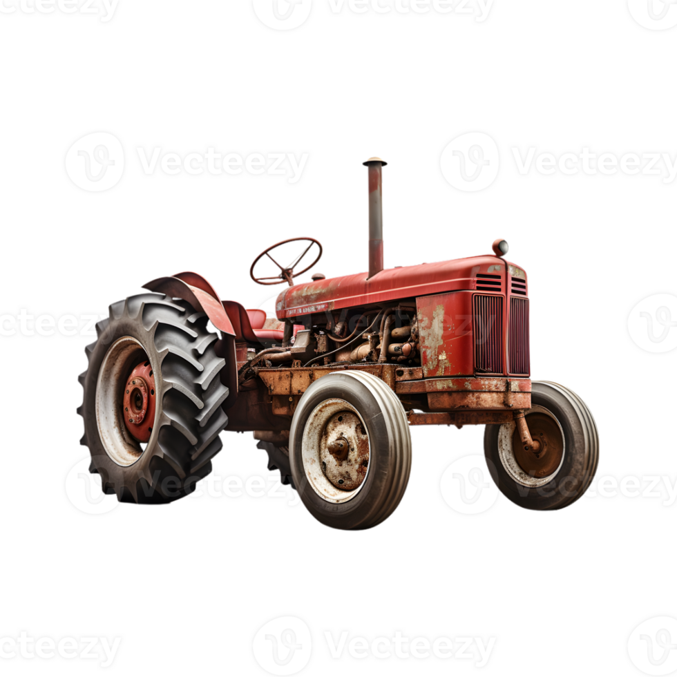 Tractor farm isolated on a transparent background, Agricultural tractor png