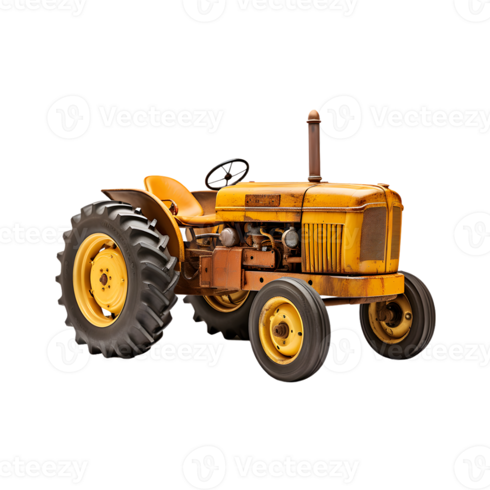 Tractor farm isolated on a transparent background, Agricultural tractor png