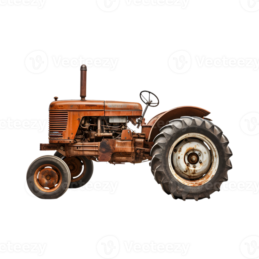 Tractor farm isolated on a transparent background, Agricultural tractor png