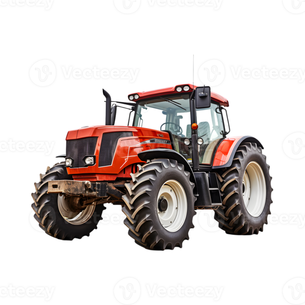 Tractor farm isolated on a transparent background, Agricultural tractor png