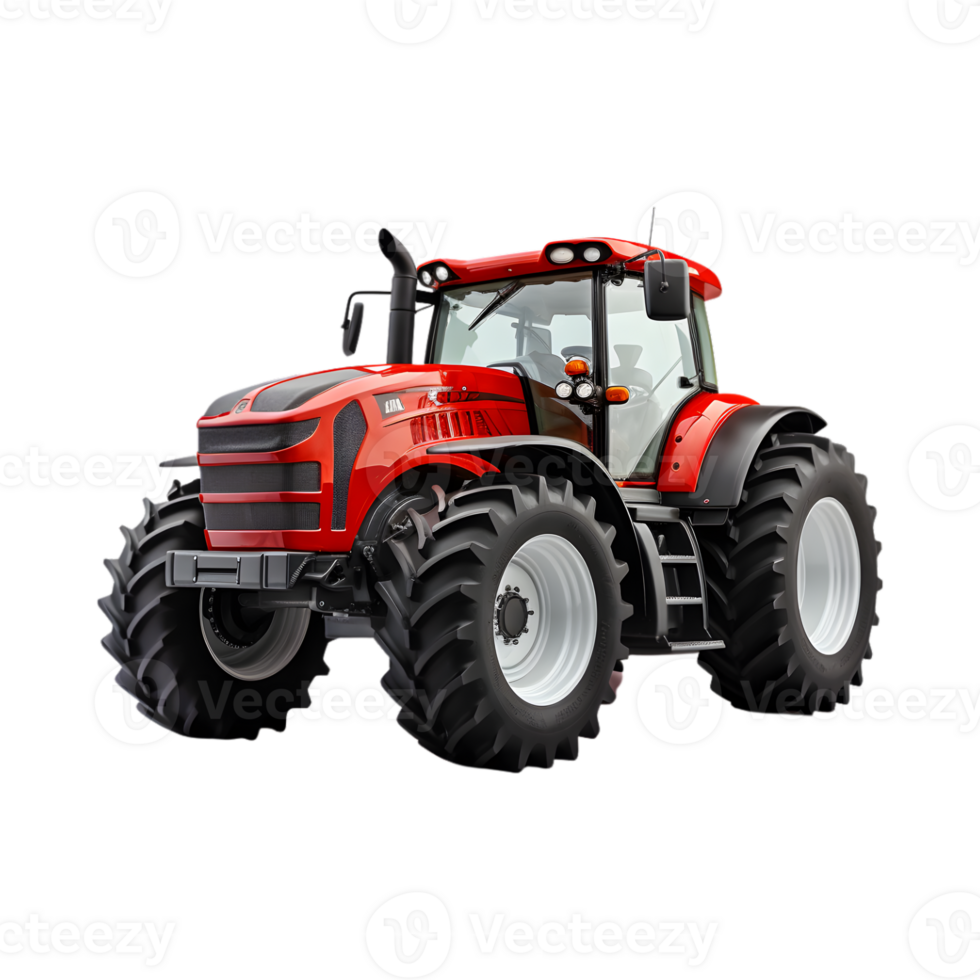 Tractor farm isolated on a transparent background, Agricultural tractor png