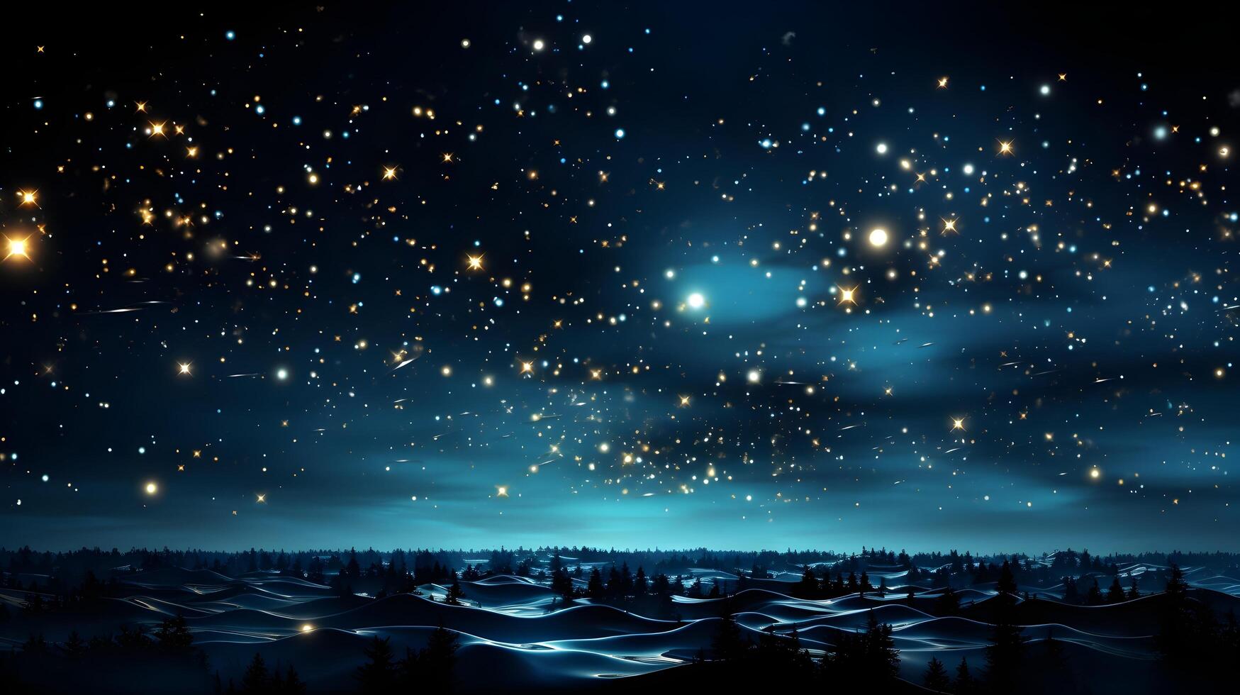 a night sky with stars and snow background. photo