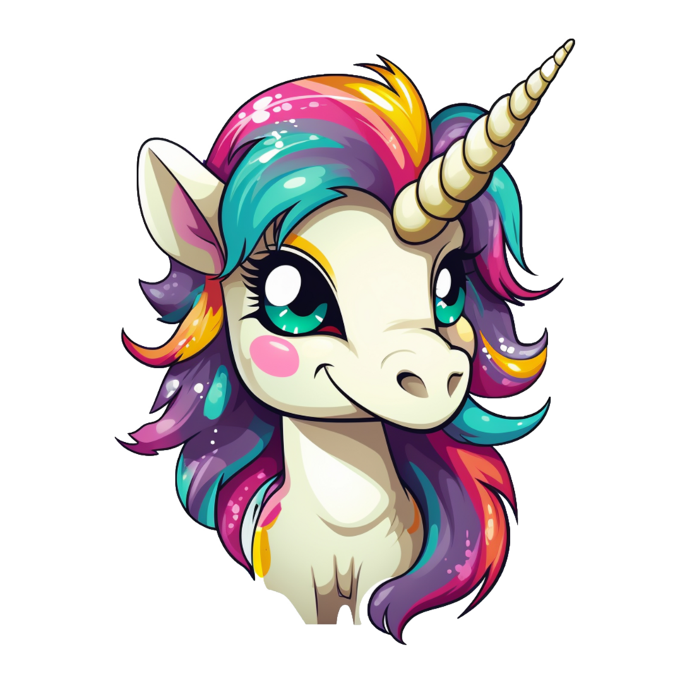 Einhorn süß Aufkleber transparent png