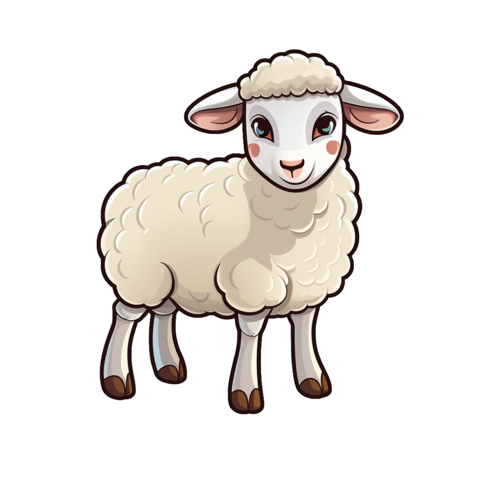 Schaf süß Aufkleber transparent png