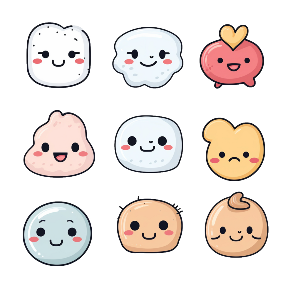 sticker emoticon schattig transparant PNG