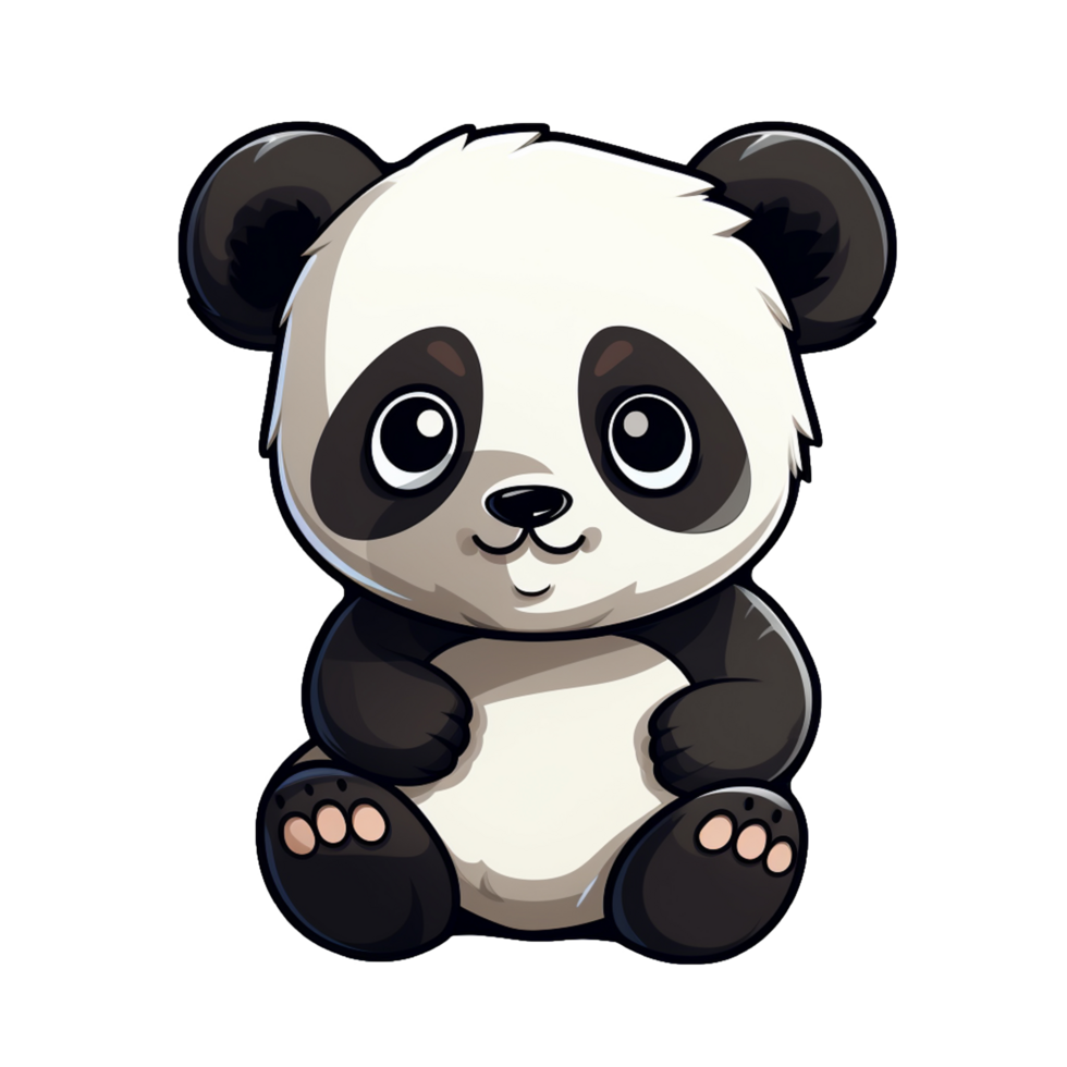 Cute baby panda sticker transparent png