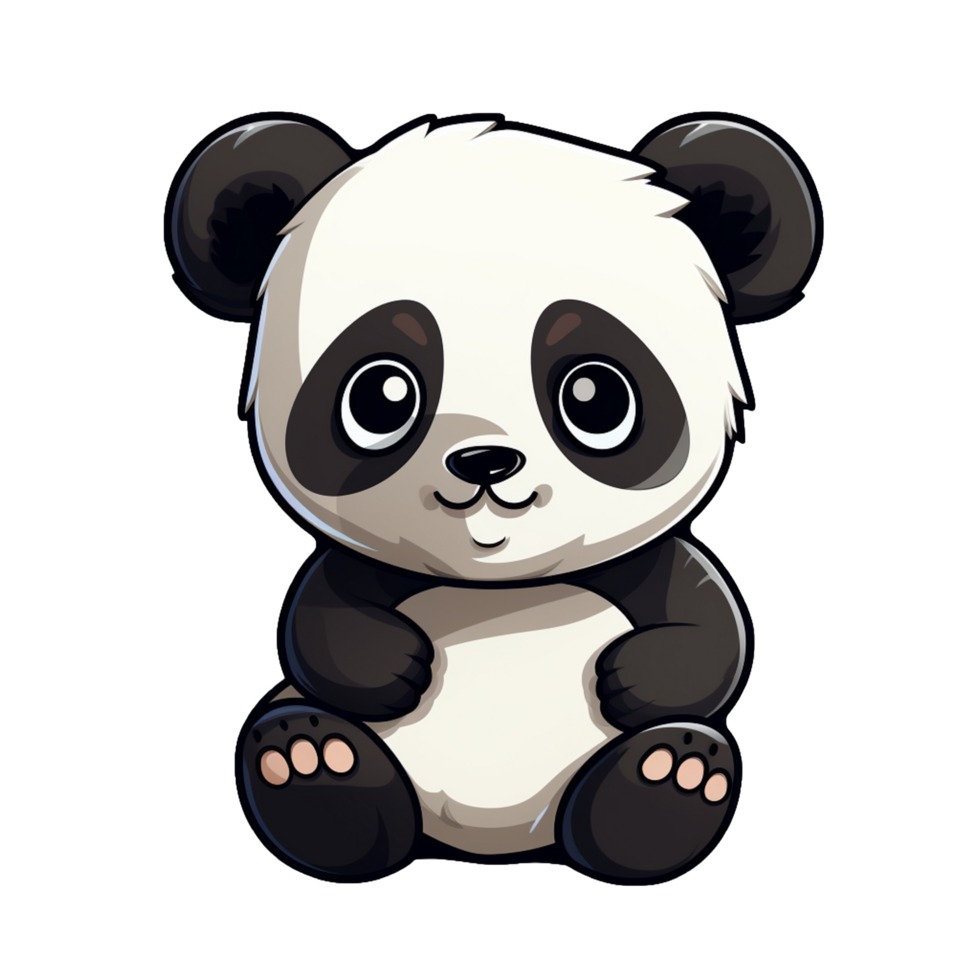 linda bebé panda pegatina transparente png