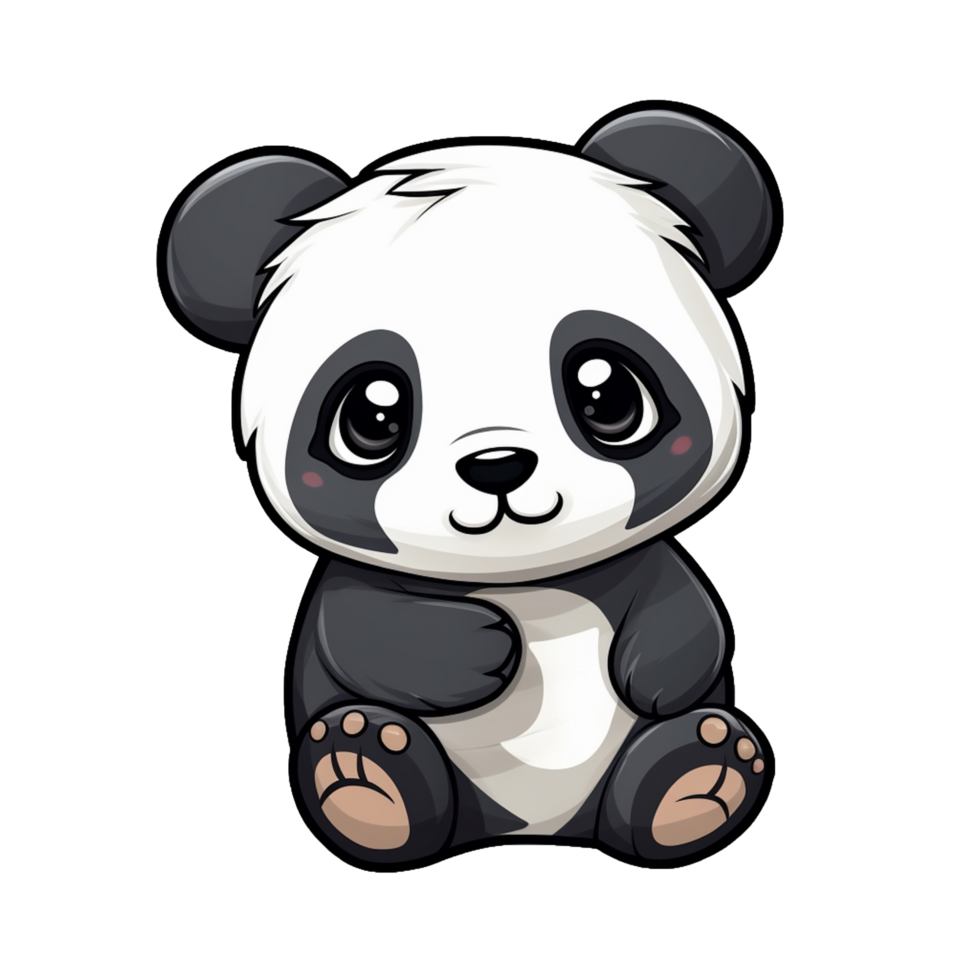 carino bambino panda etichetta trasparente png