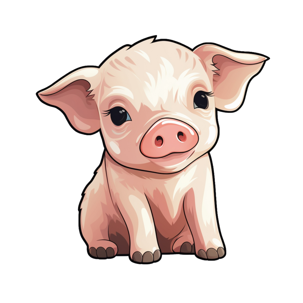 Cute pig sticker transparent png