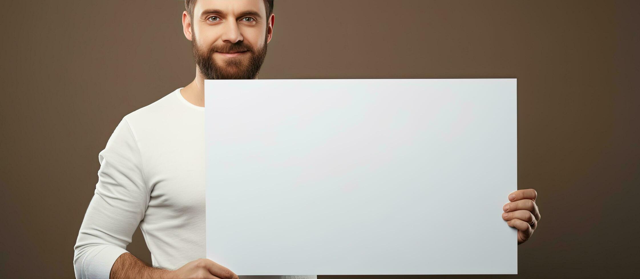 Empty signboard with copy space on a studio background photo