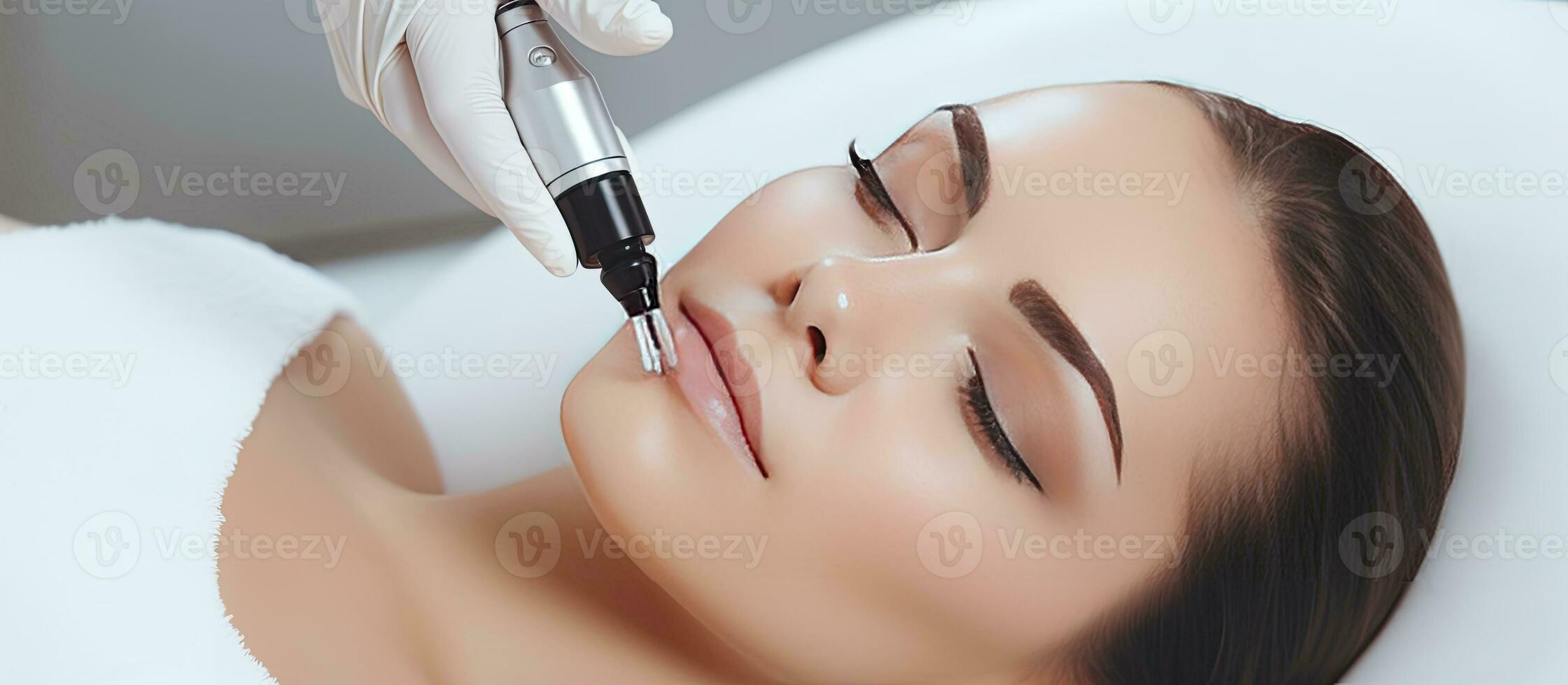 Ampolla con vitamina C para su aplicación directamente en la cara para el  procedimiento de mesoterapia con la ayuda de dermapen, aplicación de  líquido a la f Fotografía de stock - Alamy