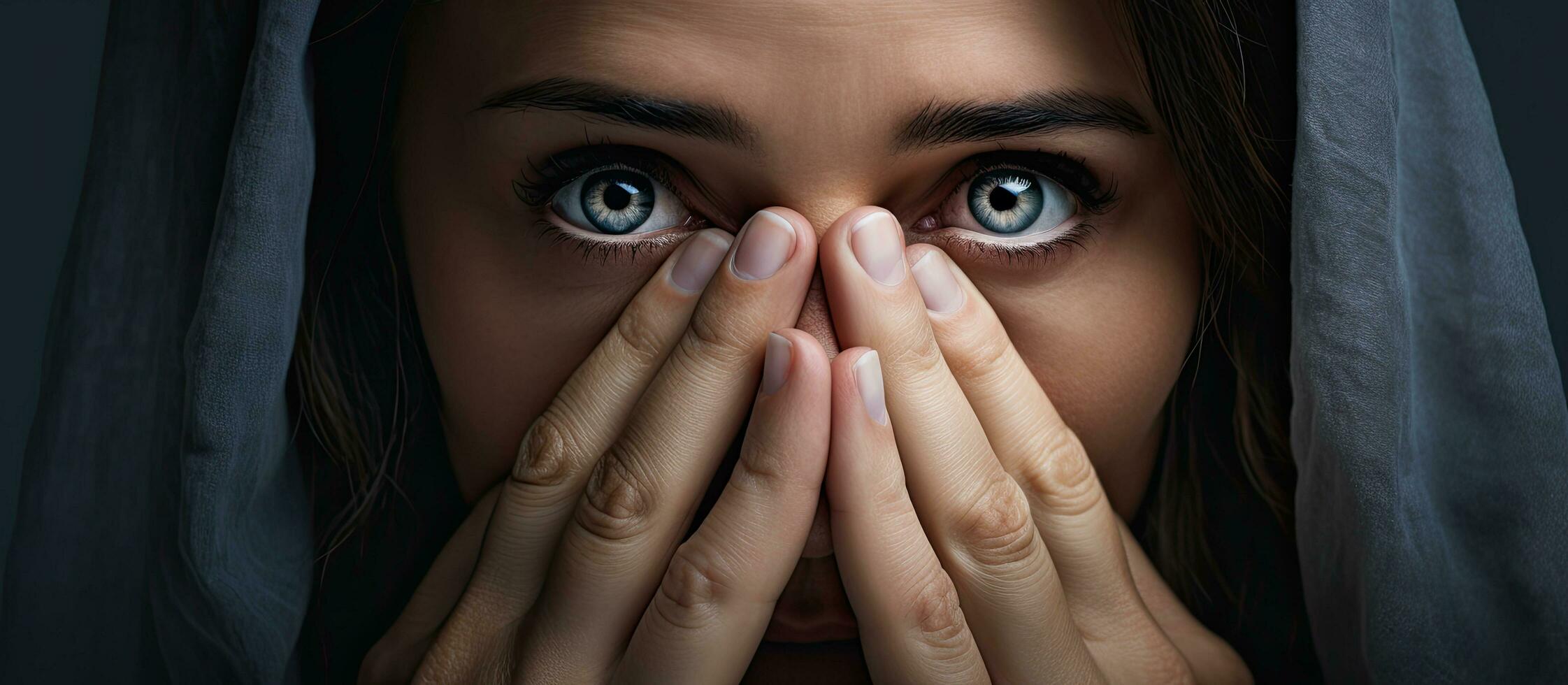 Image of Caucasian woman crying representing the concept of sadness awareness injustice unfairness and social issues on International Widows Day photo