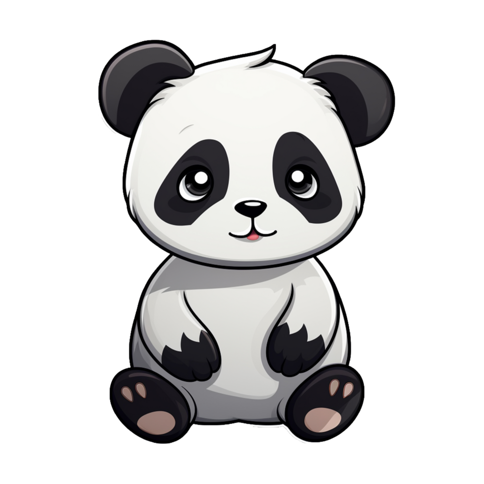 mignonne bébé Panda autocollant transparent png