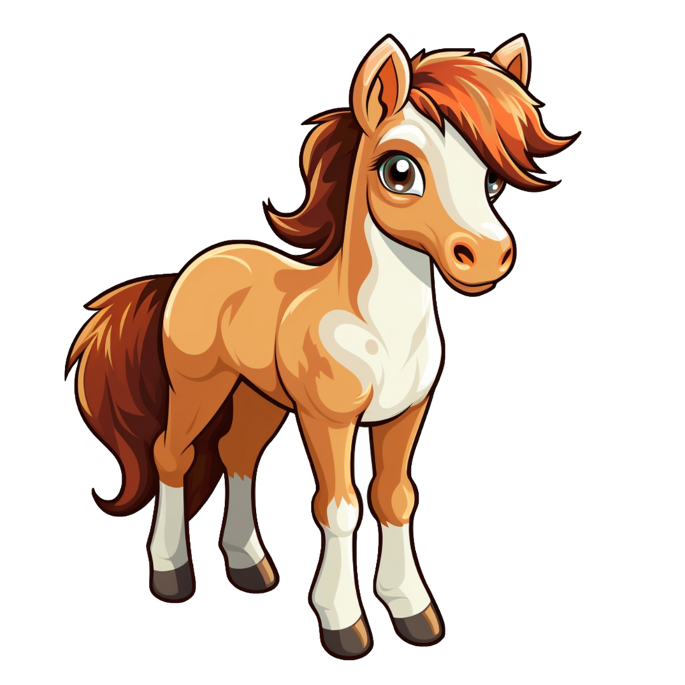 cavalo fofa adesivo transparente png