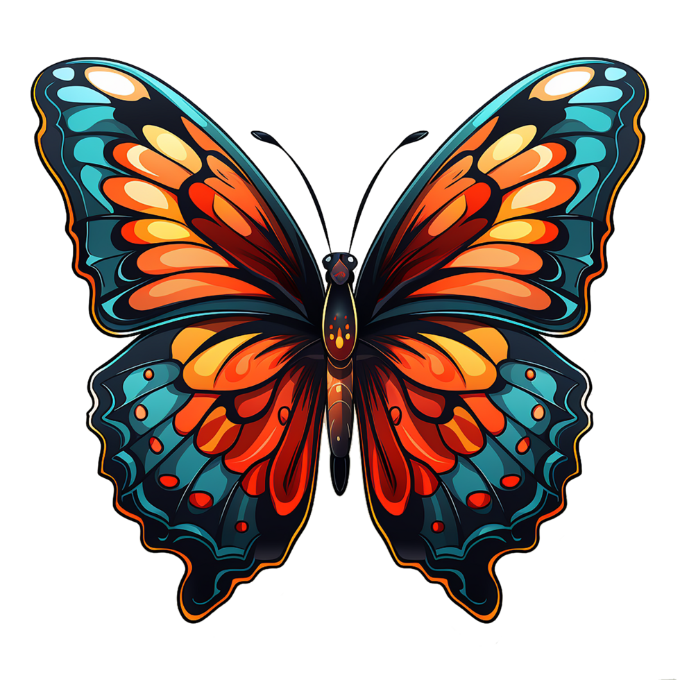 Very cute Butterfly sticker colorful  beautiful png