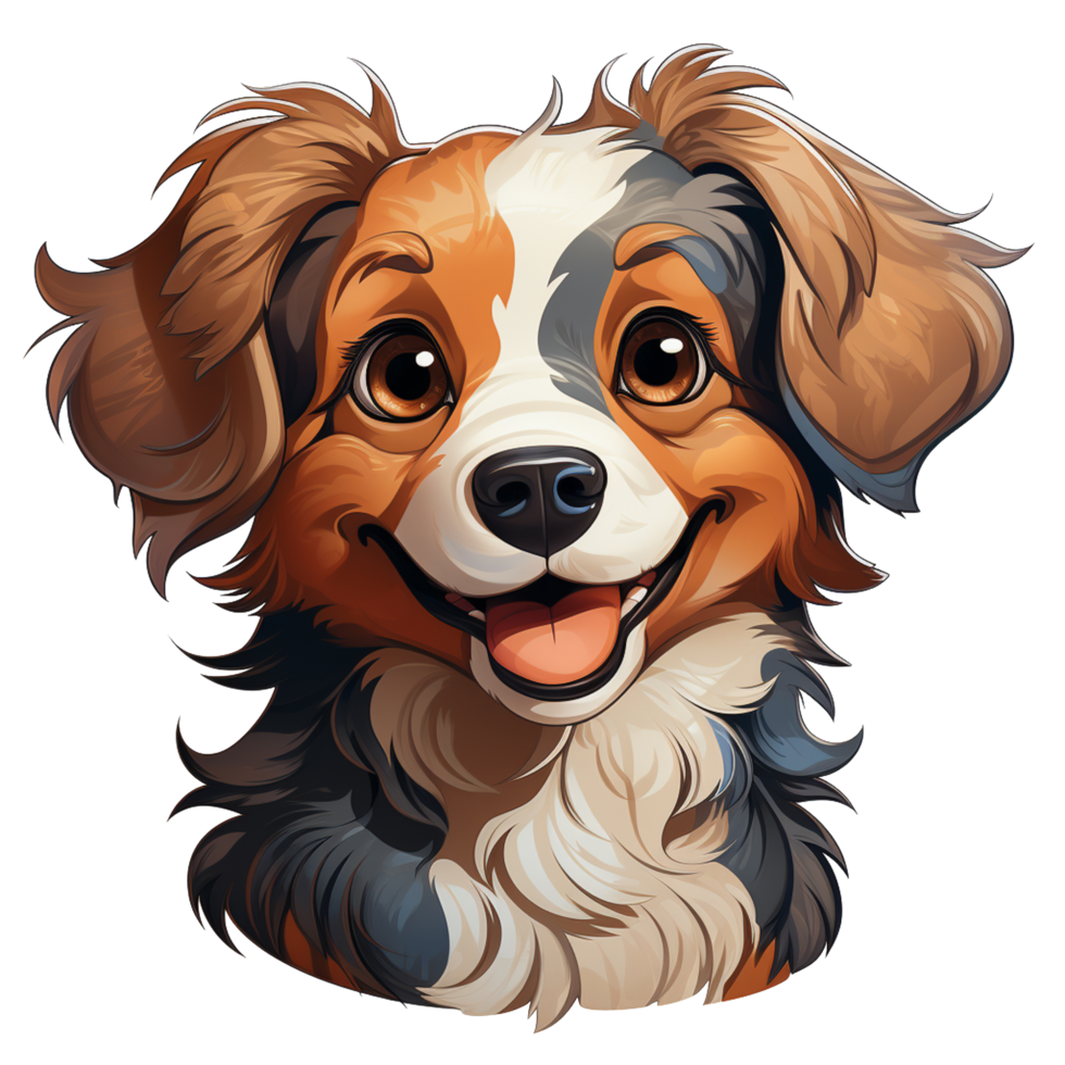 chien mignonne autocollant transparent png