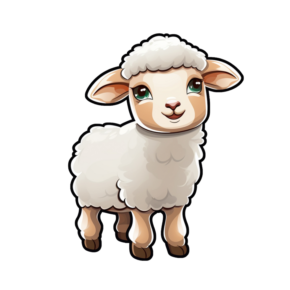 mouton mignonne autocollant transparent png