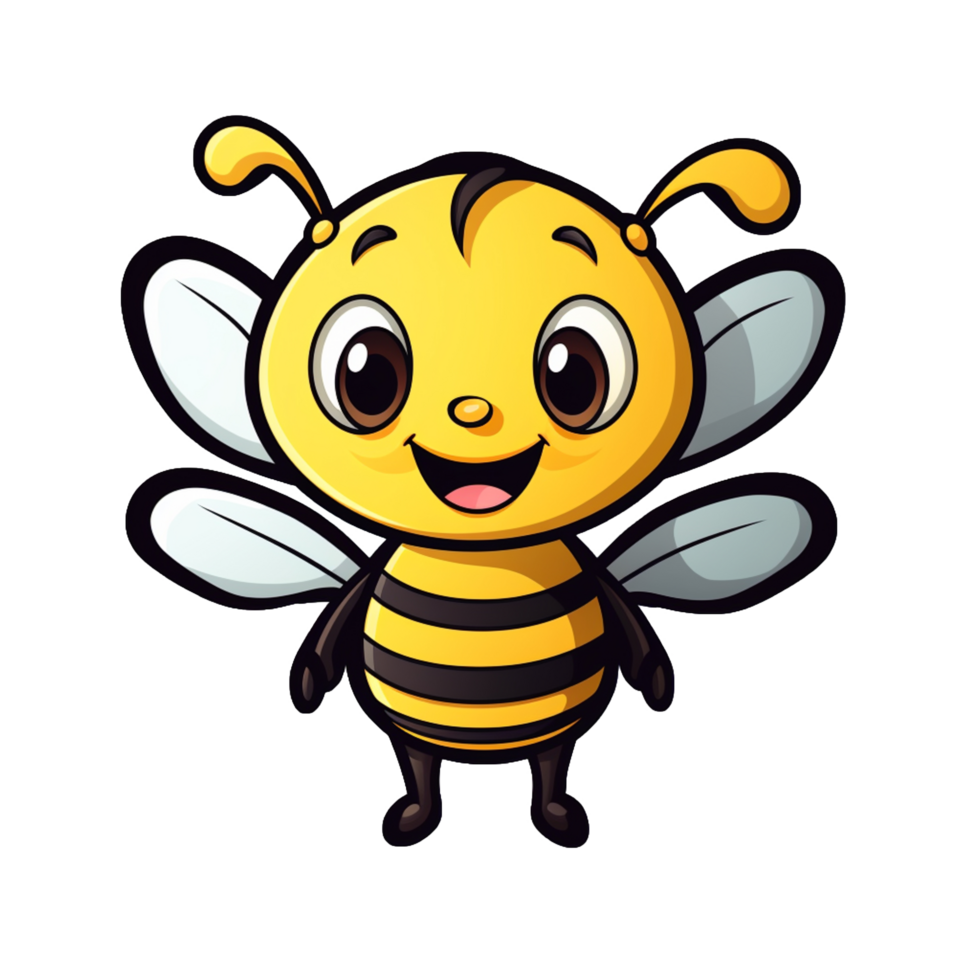 Cute bee honey sticker png transparent