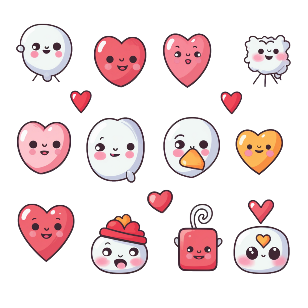Love cute emoticon sticker transparent png