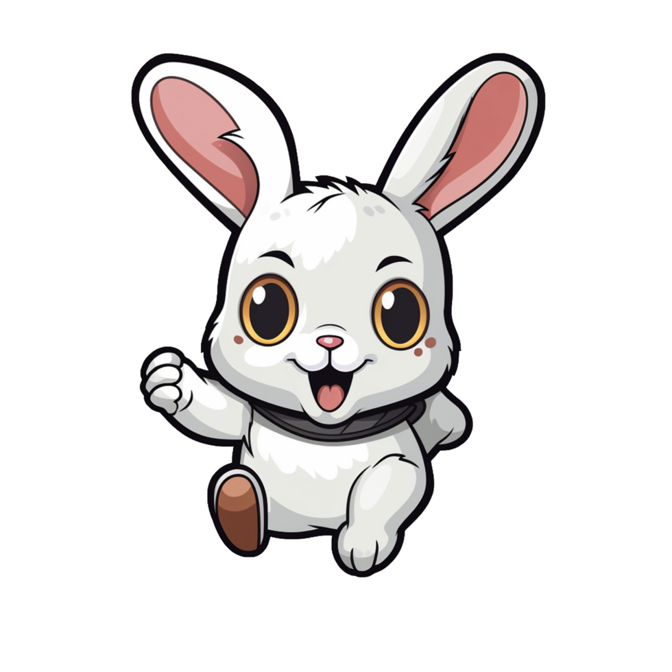 Rabbit cute sticker trnsprent png