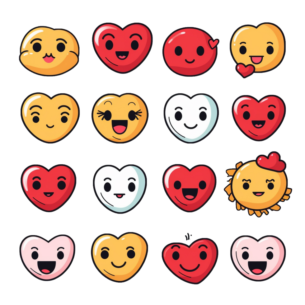 amore carino emoticon etichetta trasparente png