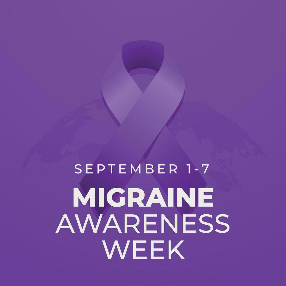 Migraine Awareness Week design template good for celebration. ribbon design template. ribbon vector. flat design. eps 10. vector