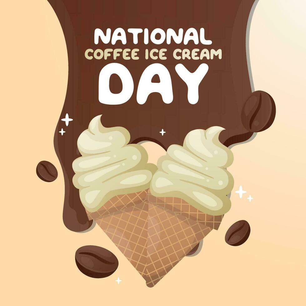 National Coffee Ice Cream Day design template good for greeting. flat ice cream design. flat design. eps 10. vector